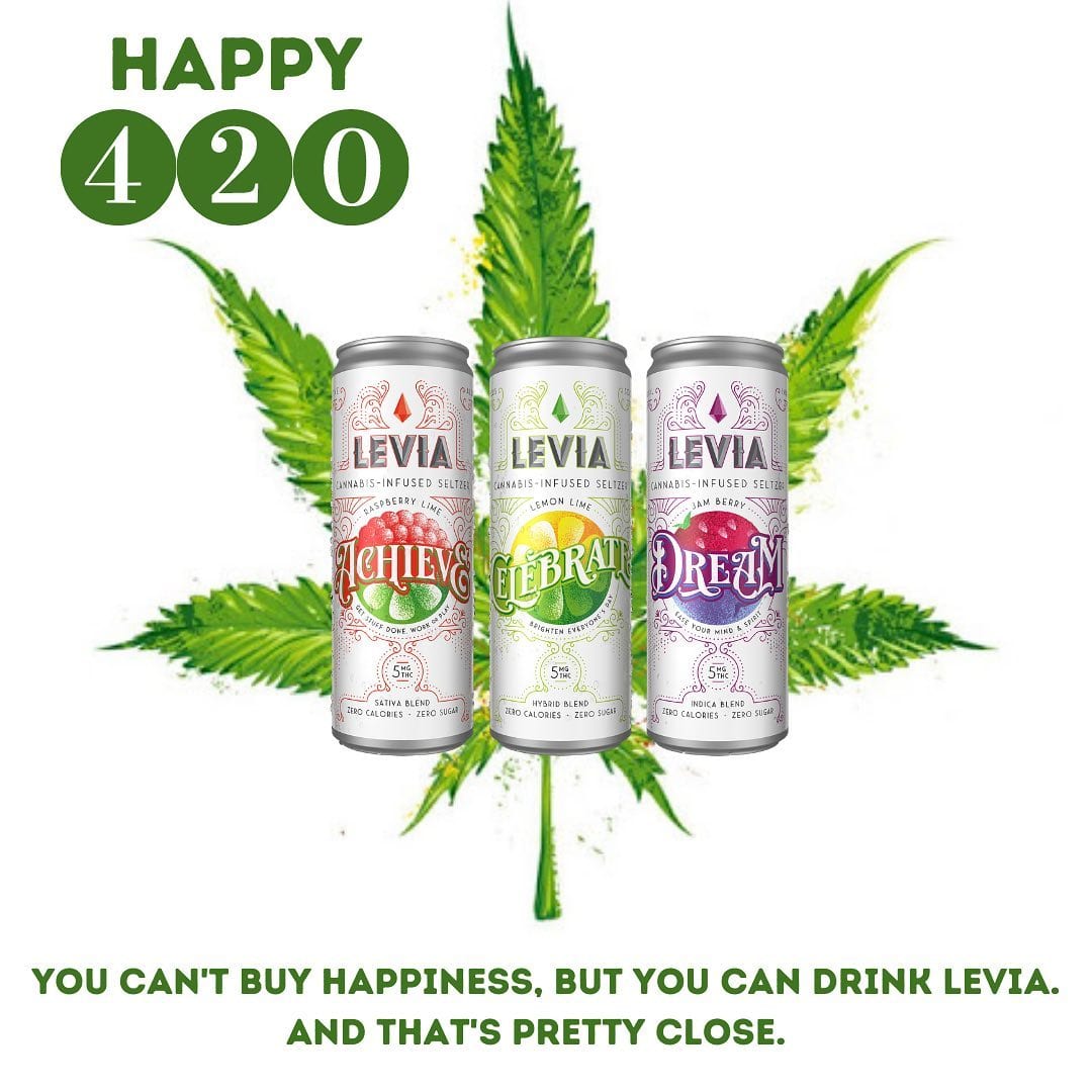 Wishing you all a very happy 420 from LEVIA Enjoy the beautiful day and crack a cold can of LEVIA to celebrate Thank you for supporting us and our dispensary partners today And if youre enjoying a LEVIA today dont forget to tag us