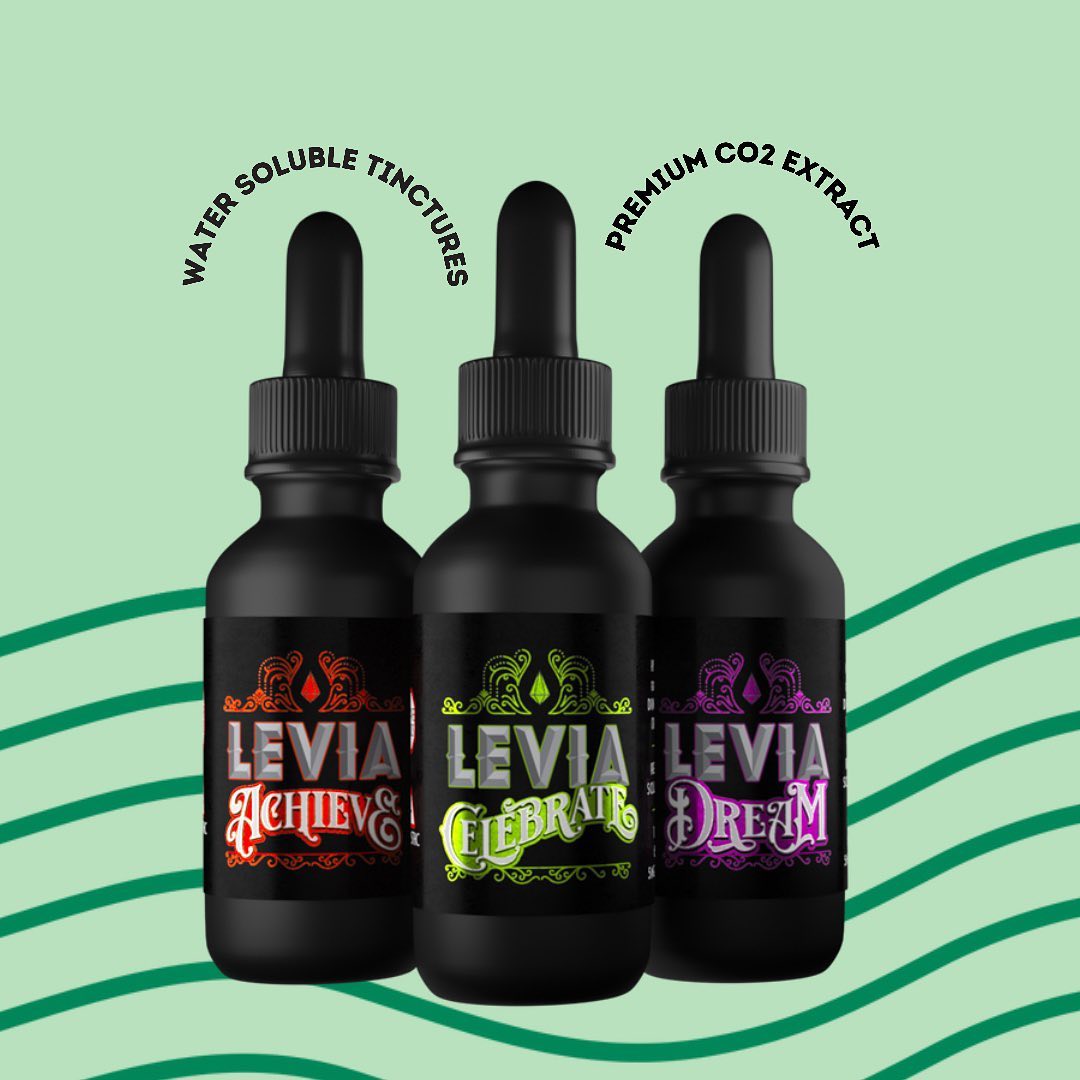 A water soluble tincture unlike anything you've had before. Boost your favorite beverage with a superior water soluble tincture. No alcohol, No MCT Oil.Visit levia.buzz to see what dispensary near you has our tinctures!