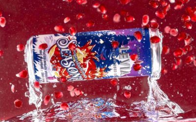 thanks to @keever and @craigcapellophotography, our newest seasonal flavor looks cooler than ever 😎 #leviabrands #pomegranatepunch