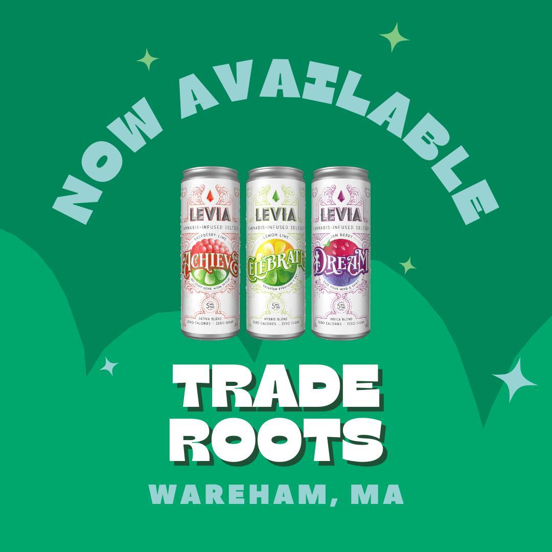 Our products are officially available at the newly opened Trade Roots in Wareham Stop by and check out their beautiful new dispensary and pick up your favorite LEVIA flavors