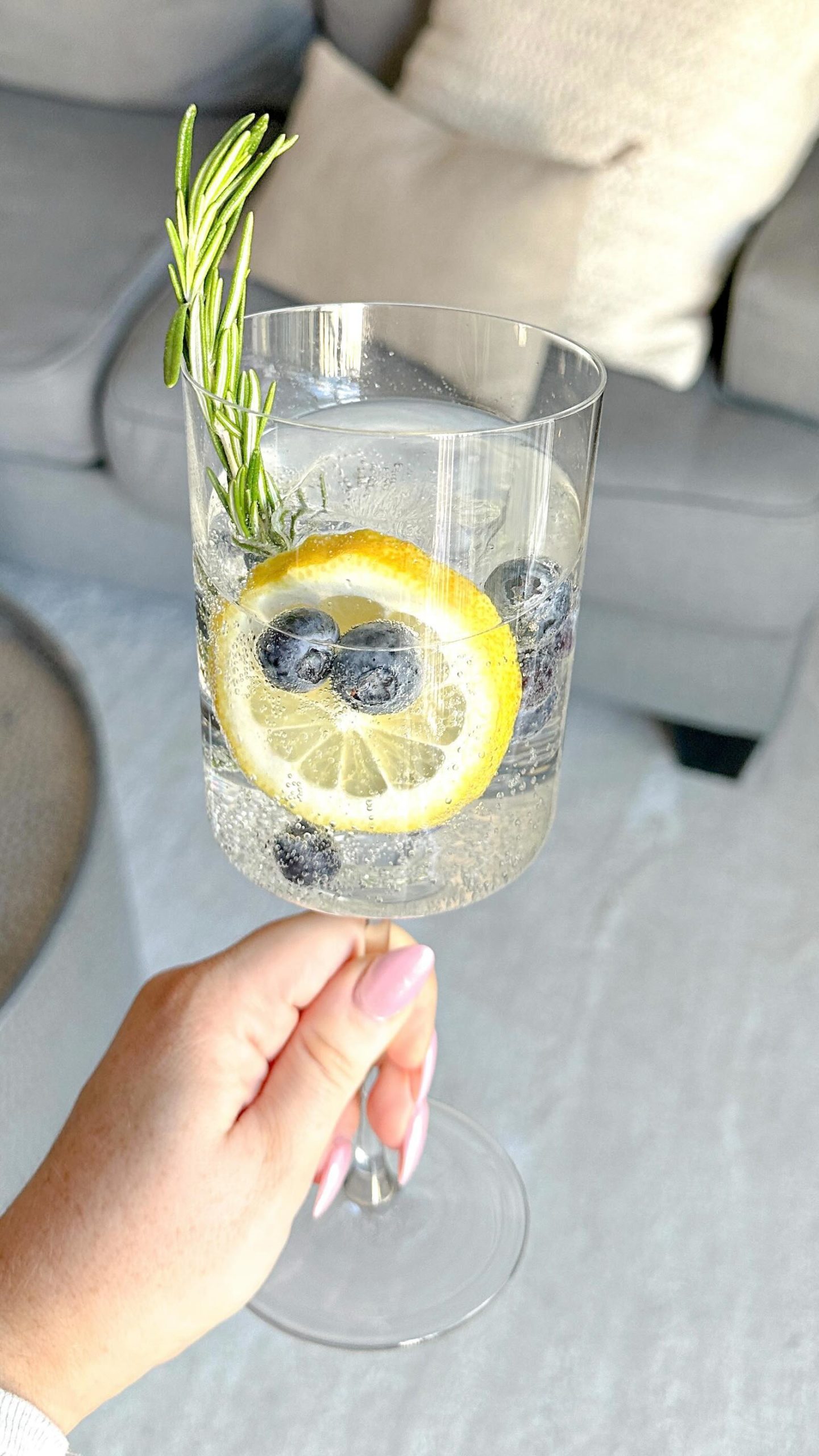 The ultimate night cap  We love elevating our seltzers with things we already have in our fridge. Lemon, blueberries, and rosemary are the perfect pairing with our Dream seltzer.